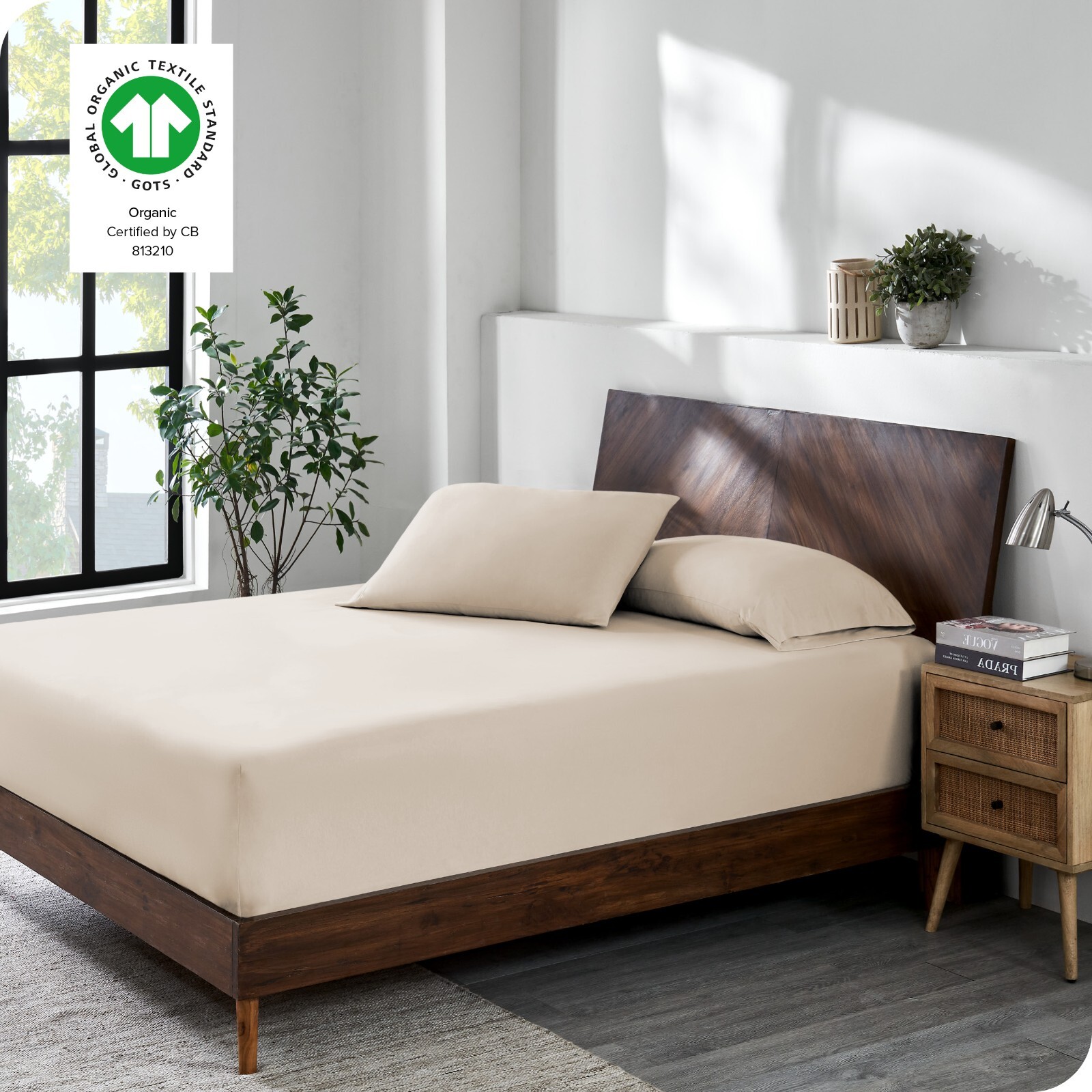 Bare Home 100% Organic Cotton Ultra Soft Jersey Fitted Sheet - Deep Pocket