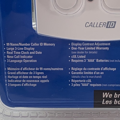 GENERAL ELECTRIC GE 2-9016SG WHITE 99 NAME / NUMBER CALLER ID - NEW IN PACKAGE