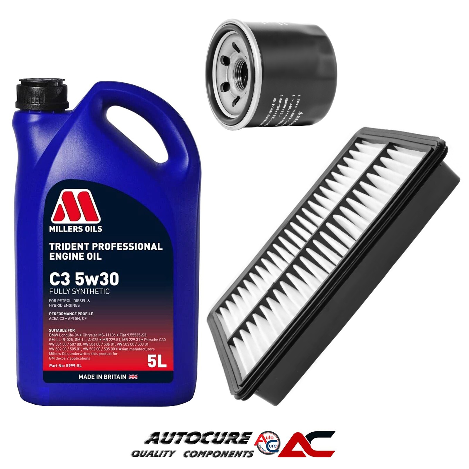 FOR MAZDA 6 2.0 MK3 PETROL AIR & OIL FILTER SERVICE KIT 5L MILLERS 5W-30