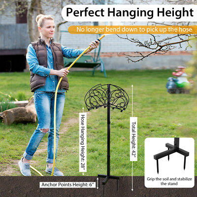 Freestanding Water Hose Stand Detachable Metal Hose Holder Garden Hose Holder