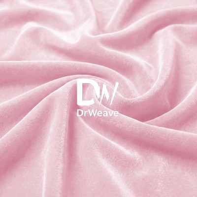 DrWeave Stretch Velvet Fabric by the Yard Pink 60 Inch Wide 10 Yards | 90% Polyester 10% Spandex Blend Soft Velvet Fabric, Stretchy Velvet Upholstery Fabric for Sewing, Curtains and DIY Projects