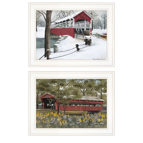 Набор из двух предметов Covered Bridge Collection II 1 Настенный принт в белой рамке