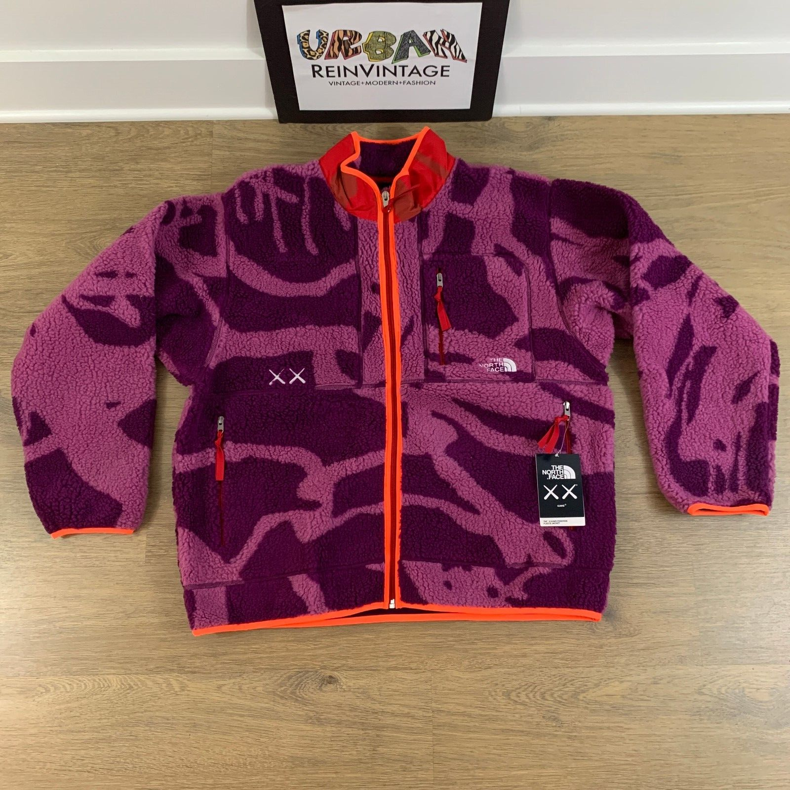 サイズ：M　タグ付き未使用品　ザ ノースフェイス The North Face KAWS FREERIDE FLEECE JACKET フリーライド フリースジャケット KAWS x The North Face Freeride Fleece Jacket Pamplona Purple