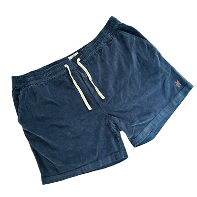 Marine Layer Saturday Cord Short Dark Blue Pull On Peace Hands Mens Sz 2XL NEW