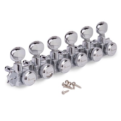 Kluson Revolution H-Mount 6L Non-Collared Tuners, Staggered Posts, Chrome
