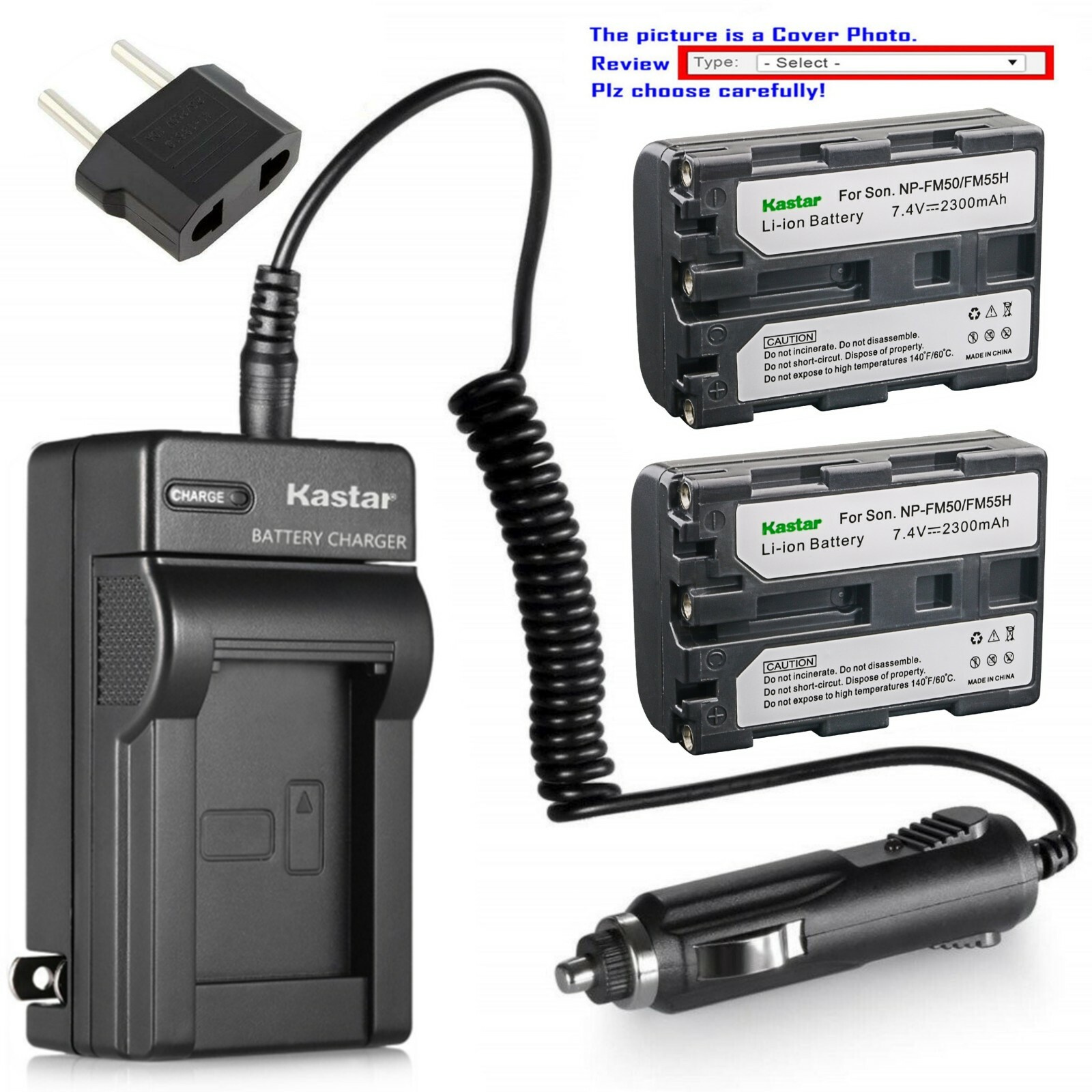 Kastar Battery Charger Sony DCR-TRV238 TRV239 TRV240 TRV245 TRV250 TRV255 TRV260