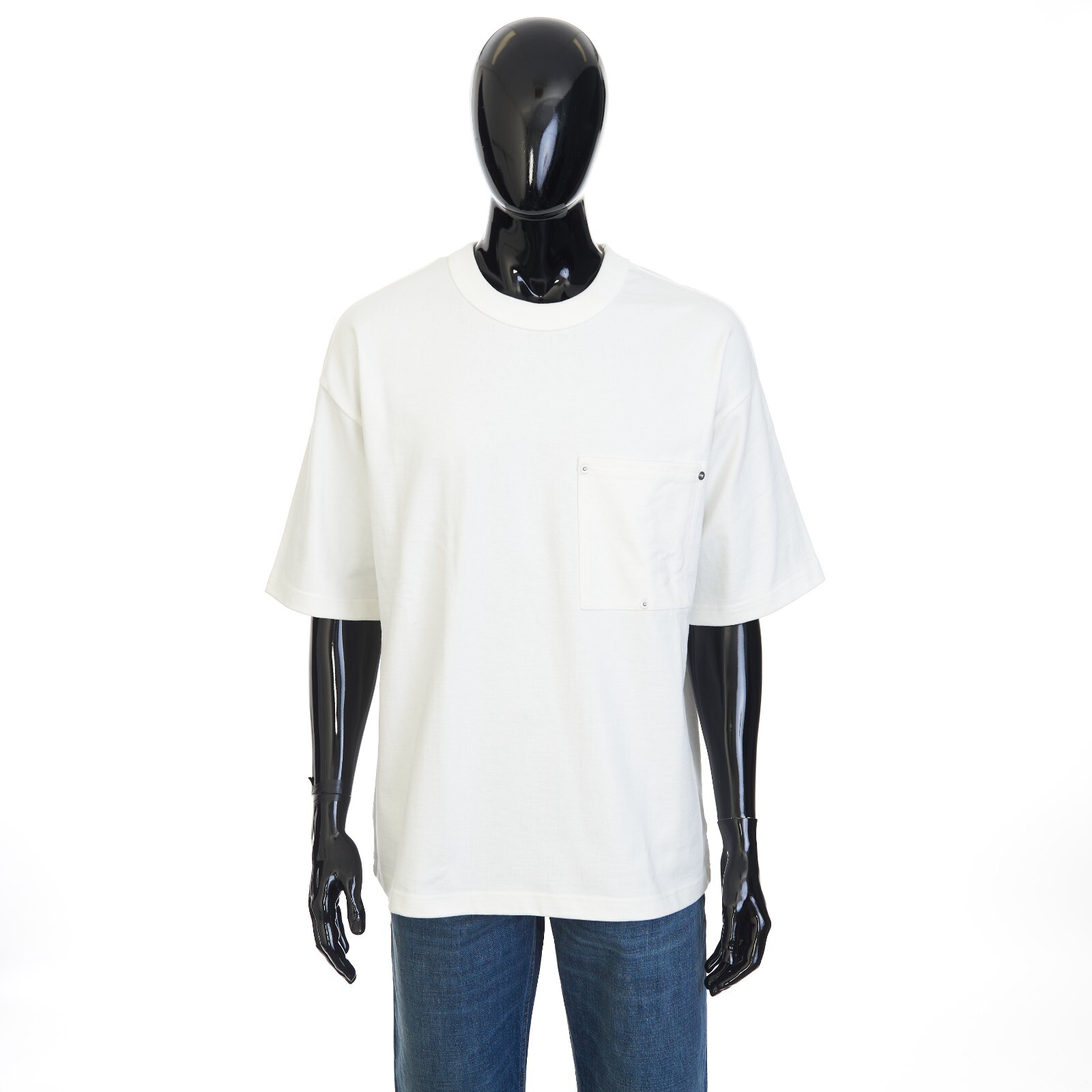 Pre-owned Bottega Veneta 550$ Chalk White T-shirt - Japanese Jersey, Pocket, Loose Fit