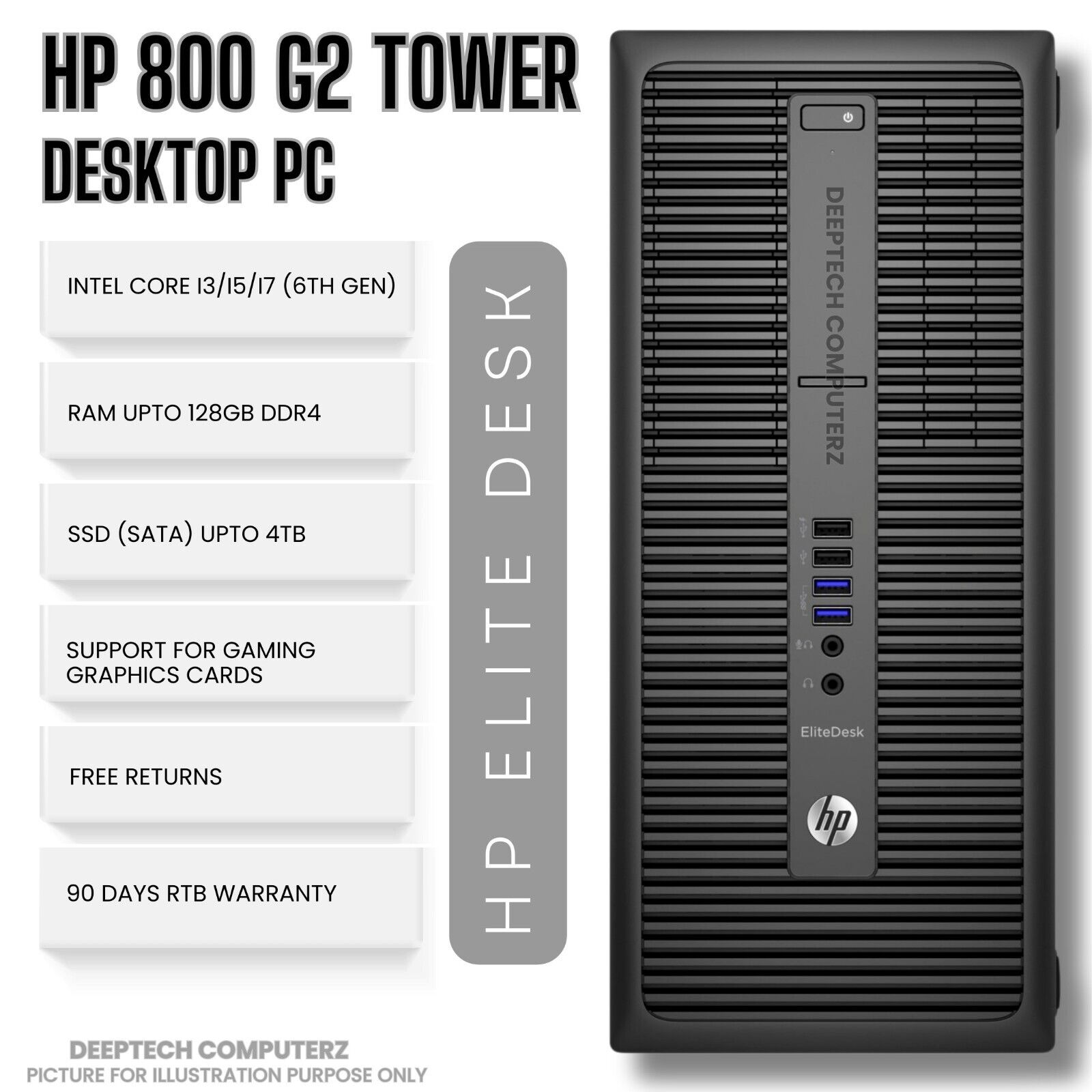 HP EliteDesk 800 G2 Tower Intel Core i7-6700 64GB RAM 2TB HP EliteDesk 800 G2 Tower Intel Core i7-6700 64GB RAM 2TB