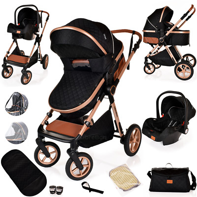 Newborn Baby Pram Pushchair Light Buggy Stroller 3in1 Travel System Car Seat
