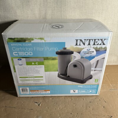 Intex Krystal Clear Cartridge Filter Pump C1500 GPH for Above Ground Pool New