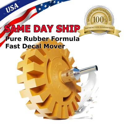4'' Car Decal Removal Eraser Wheel w/ Rubber Power Drill Adapt0er Sticker Remover