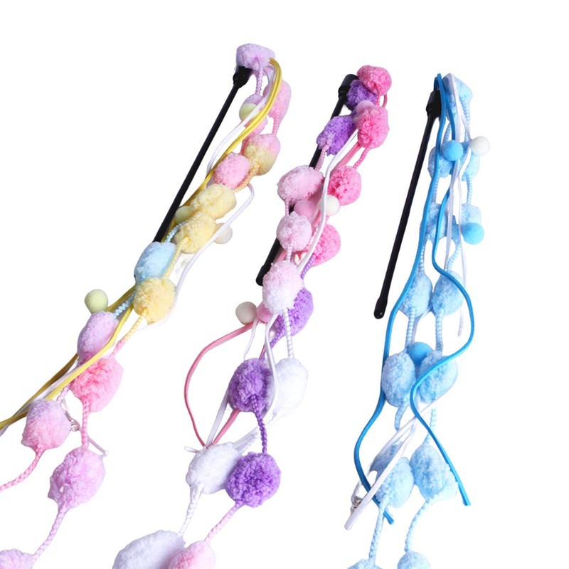 Cat Feather Wand Stick Cat Teaser Kitten Toy Dangle Bell Int