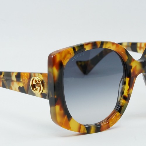 Pre-owned Gucci Gg1257s 004 Havana/gradient Blue 53-22-145 Sunglasses Authentic