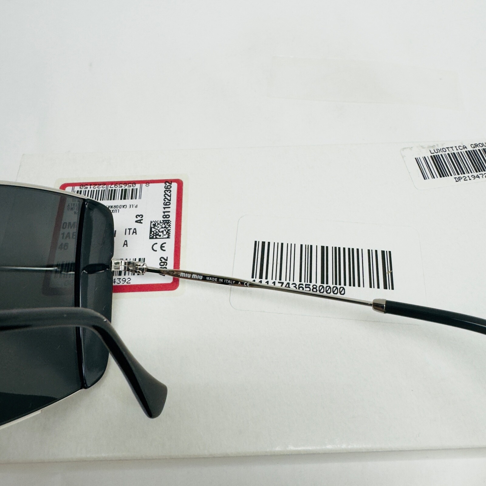 Pre-owned Miu Miu Core Mu56vs Silver Black Geometric Square Metal Fashion Sunglasses 56v