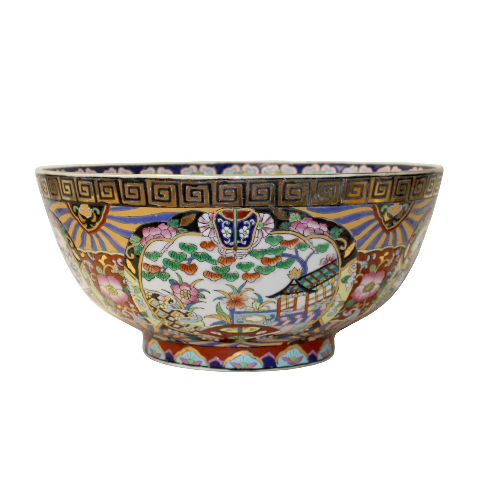 Chinese Oriental Vintage Round Black Golden Enamels Scenery Flower Bowl ws791S Chinese Oriental Vintage Round Black Golden Enamels Scenery Flower Bowl ws791S