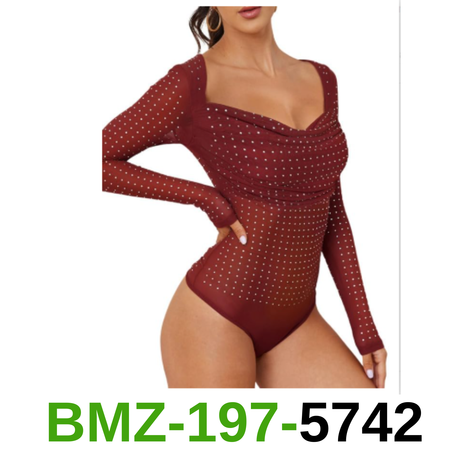 UEOIOW Women's Glitter Sequin Body Suit Mesh Sexy Curvy Thong Leotard Corset, M
