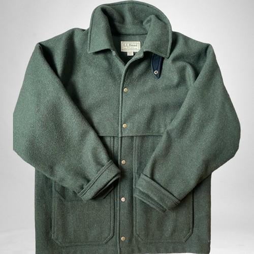 LL Bean Mens Mackinaw Hunting Coat Wool Jacket Game Pocket Storm Shield