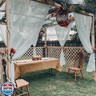 youleyar Sheer Outdoor Curtains for Patio Waterproof 2 Panels Linen Look Rod Pocket Indoor Grey Voile Curtain for Living Room, Bedroom, Porch, Pergola, Cabana, Gazebo(52x108 Inch, Grey)