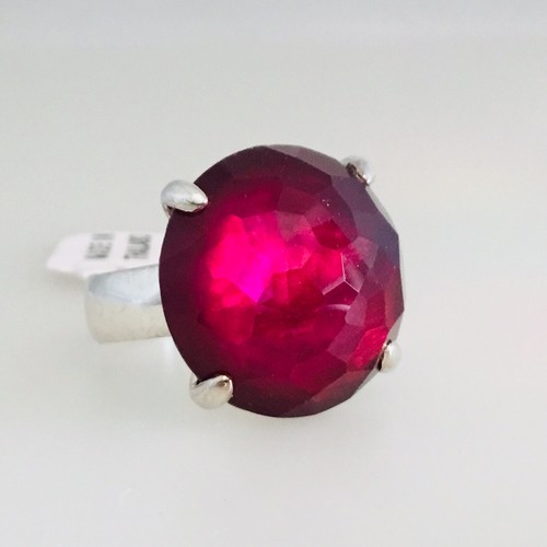 Pre-owned Rock Candy Ippolita 925  Large Round Stone Ring Size 7 In Cherry