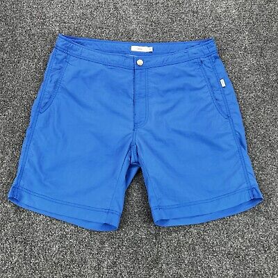 Onia Shorts Mens 32 Blue Calder Swimming Trunks Lined Drawstring Stretch Active