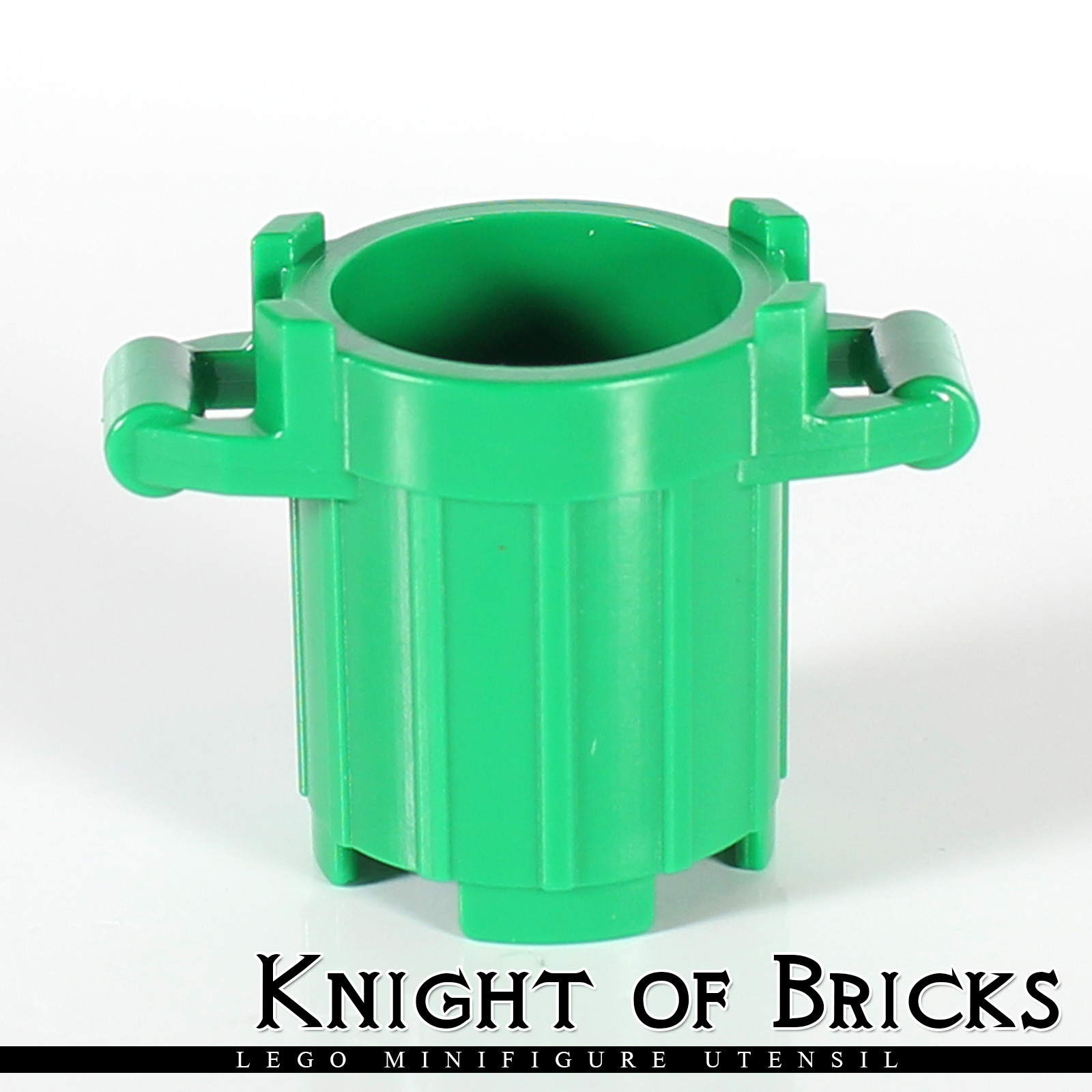 LEGO Minifigure GREEN Utensil Container Trash Can with 4 Cover Holders