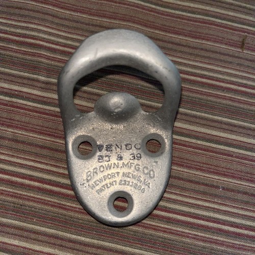 Brown Mfg. Co. No. 103 Wall Mount Bottle Opener USA Vintage Breweriana