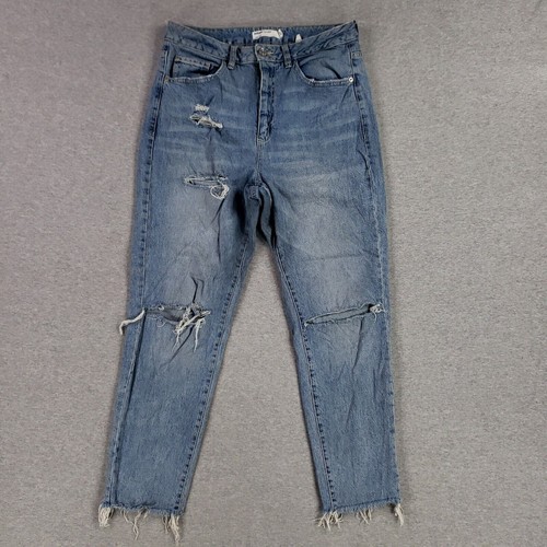 Garage Size 11/30 Mom Jeans Stone Wash Retro High Rise Distressed Destroyed