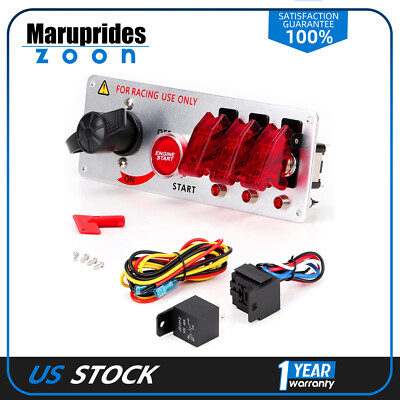 Ignition Switch Panel (12V),Car Racing Switch Panels with LED Toggle Push Button