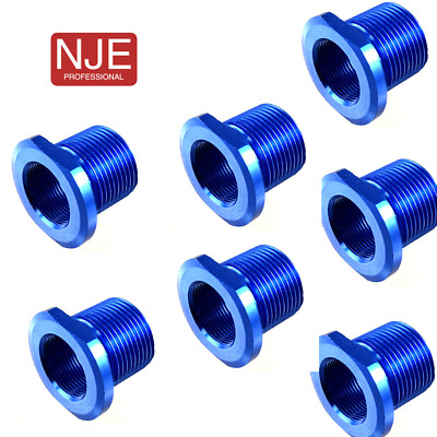 Thread Adapter 1/2 x 28 to 5/8x24 with Crush Washer Aluminum 2/4/6/9 Pack Blue