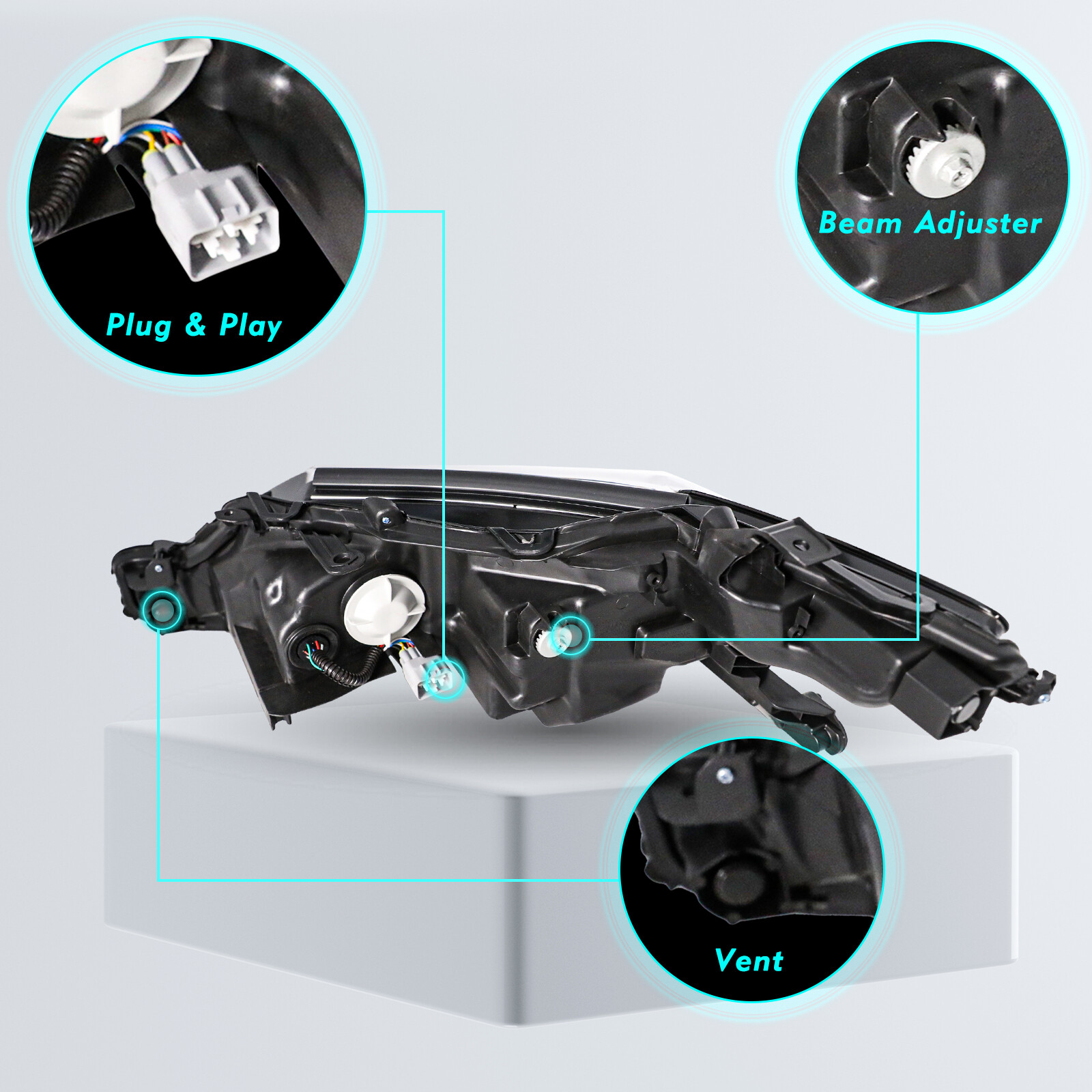 Driver & Passenger Side For 2018-2020 Toyota Camry XLE XSE Headlight W/LED DRL