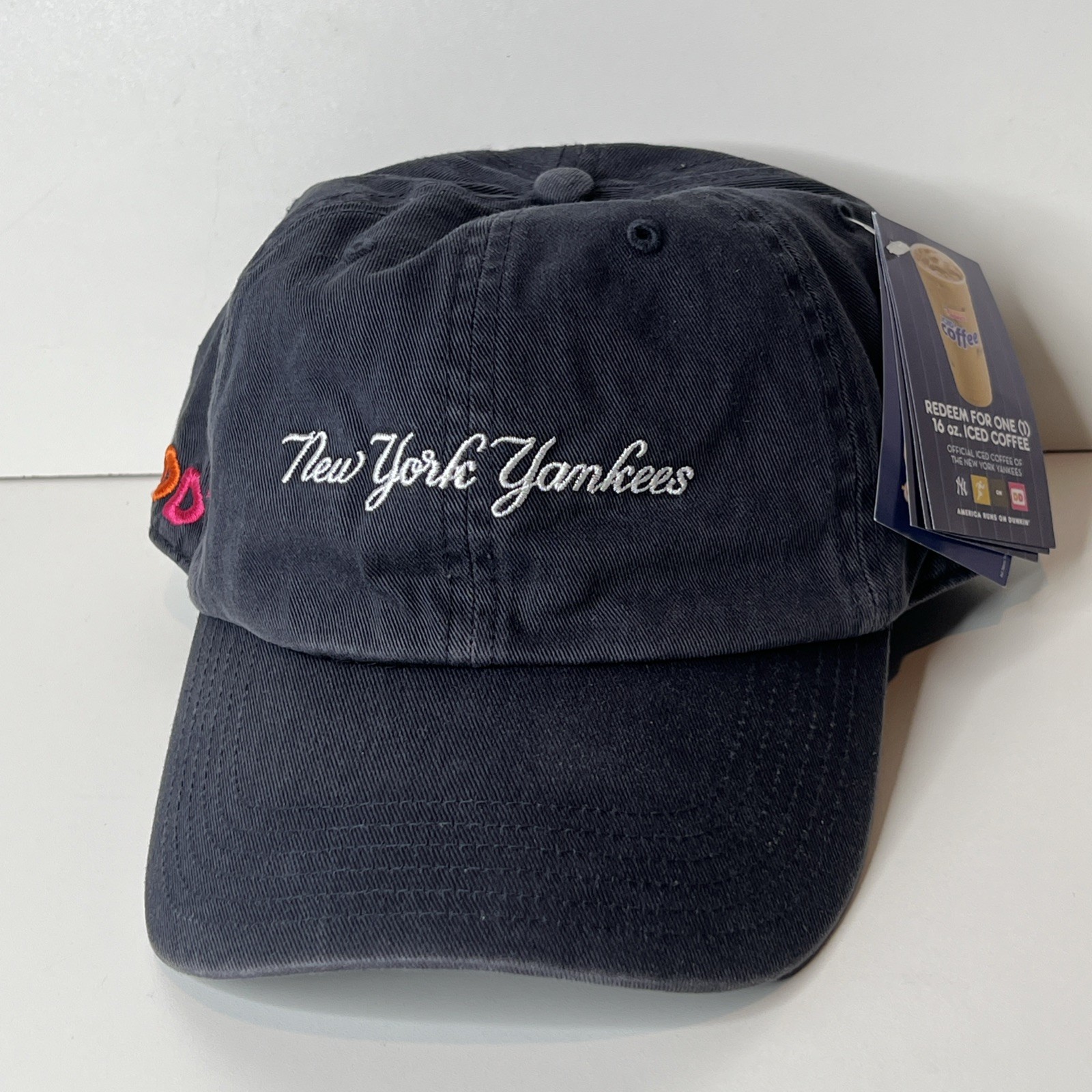 New York Yankees Dunkin Donuts Hat 09 World Series Champ Distressed Blueish Gray