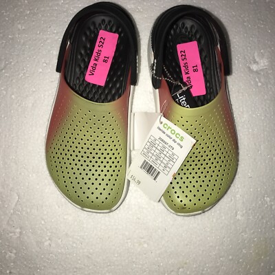 Crops Literide Color Dipped Crocs Green And Red New With Tags Size 4W/6W
