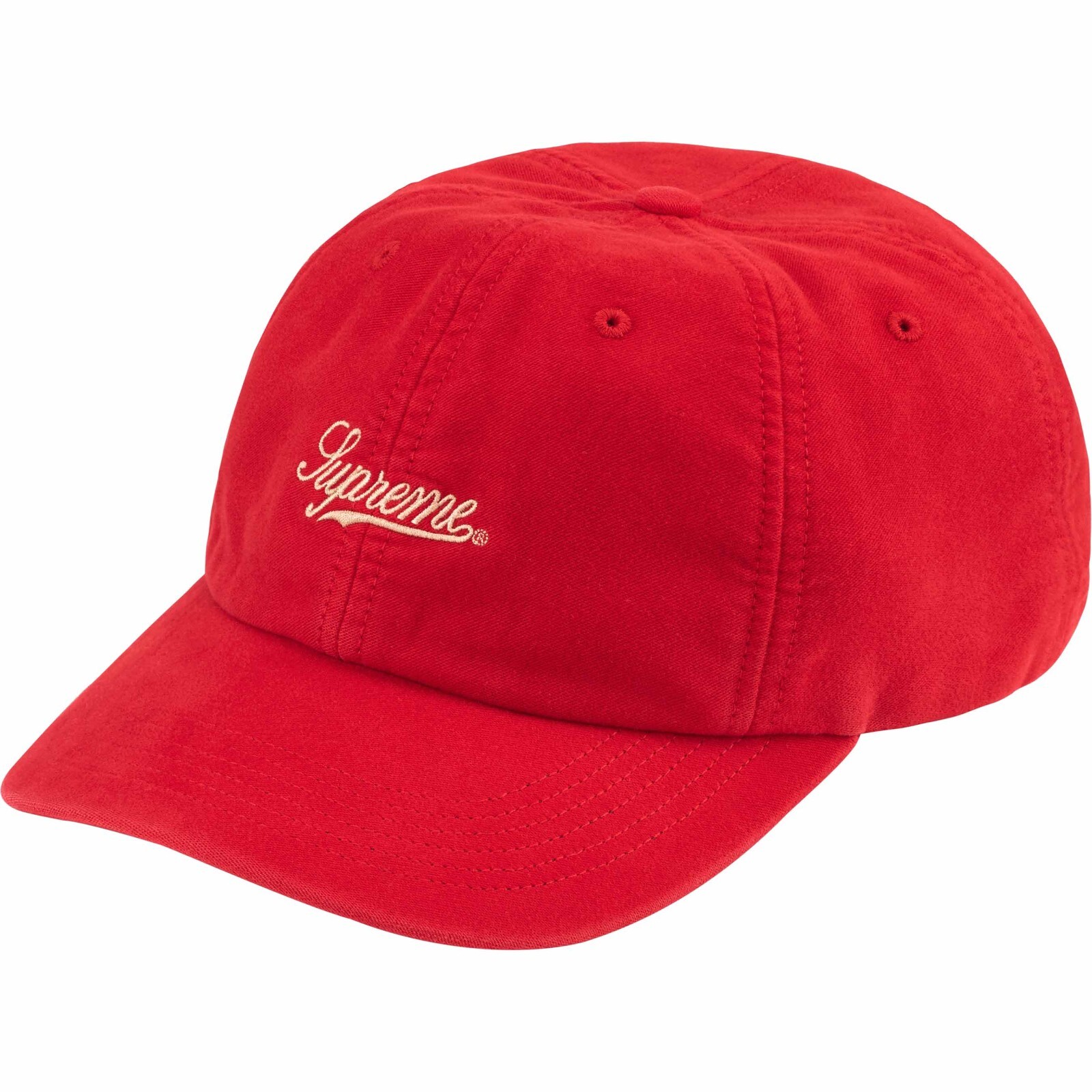 Supreme Lightweight Moleskin 6 Panel Hat Cap - Red - SS24