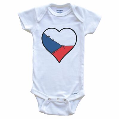 Czech Republic Heart Czech Flag Baby Bodysuit