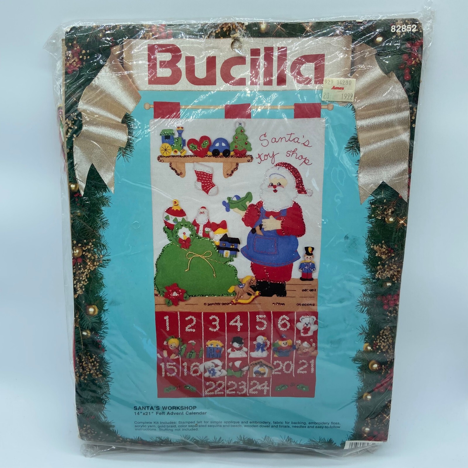 vintage-bucilla-santa-s-workshop-felt-christmas-advent-calendar
