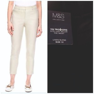 ladies tapered linen trousers