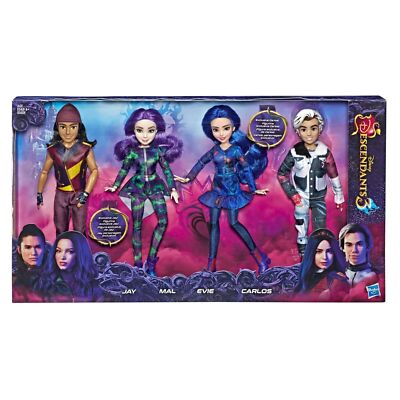 Disney Descendants Doll Set Jay Evie Mal Carlos 4-Pack Bundle Exclusive