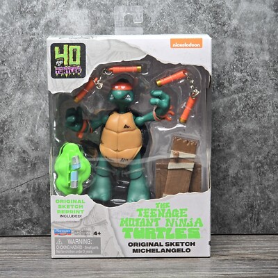 MICHELANGELO Teenage Mutant Ninja Turtles 40th Original Sketch 4'' Figure TMNT