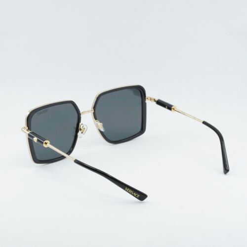 Pre-owned Versace Ve2261 100287 Black/dark Gray 56-18-140 Sunglasses