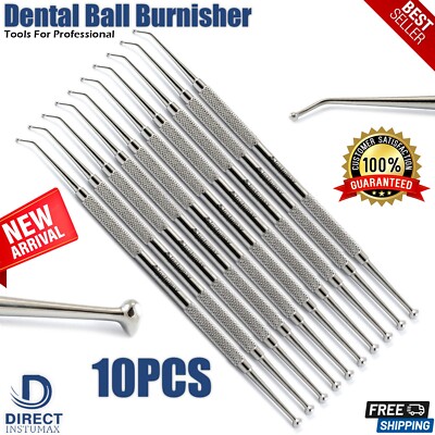 10Pcs Dental Ball Burnisher Egg-shape Composite Filling Instruments Amalgam