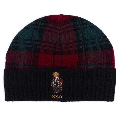 

[PC0565-625] Мужская шапка Polo Ralph Lauren в клетку с медведем, Красный