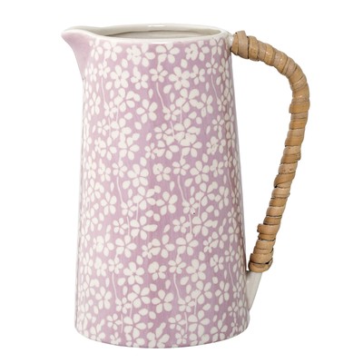 Bloomingville Seeke Kanne mit Henkel Flowers Lorbeer dänisch Design Blumen Krug
