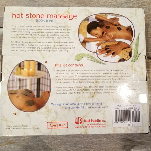 Hot Stone Massage Therapy Book & Kit Relaxation Basalt Stones Mud Puddle NEW