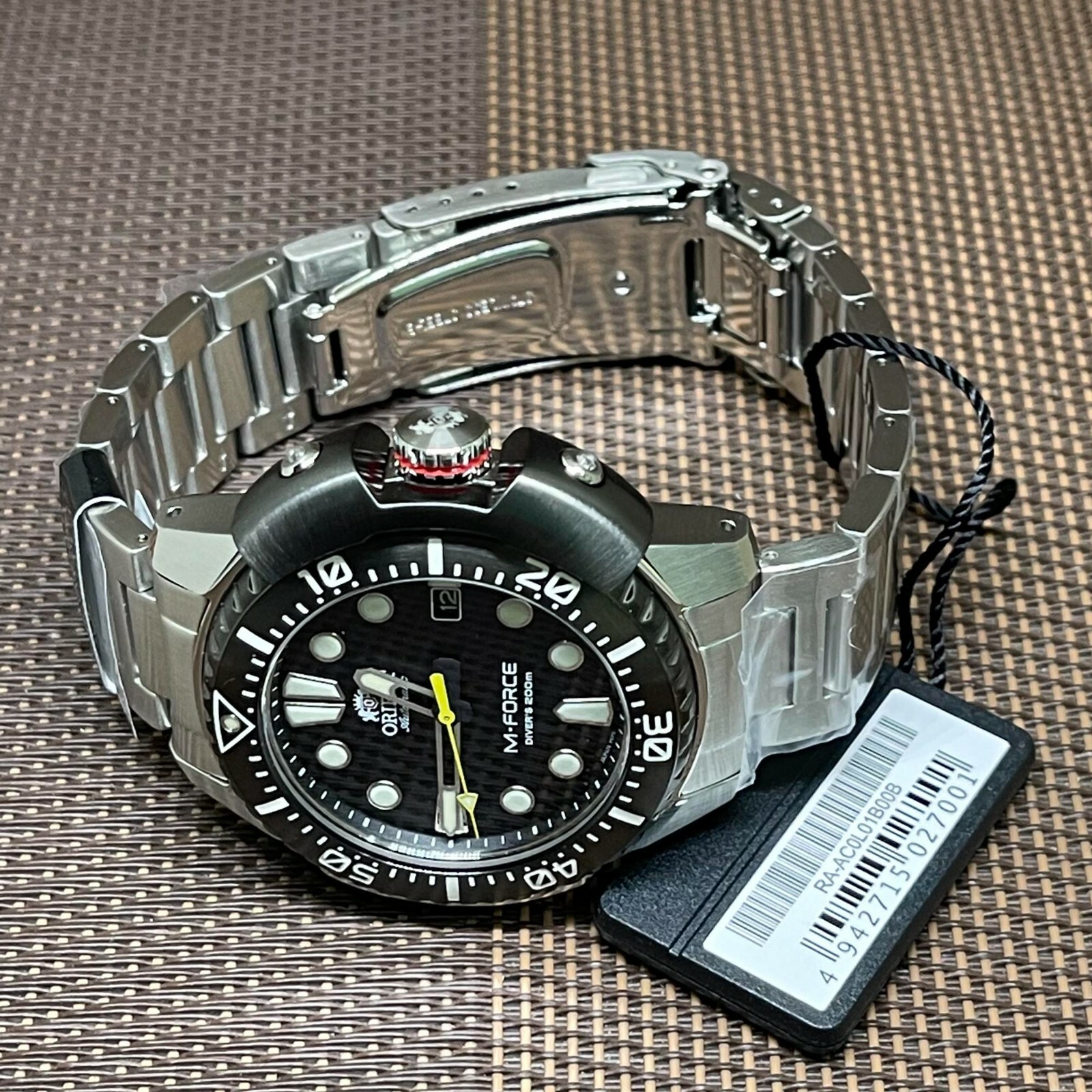Pre-owned Orient M-force Ra-ac0l01b00b Automatic Black Diver's Rotating Bezel Watch Ac0l