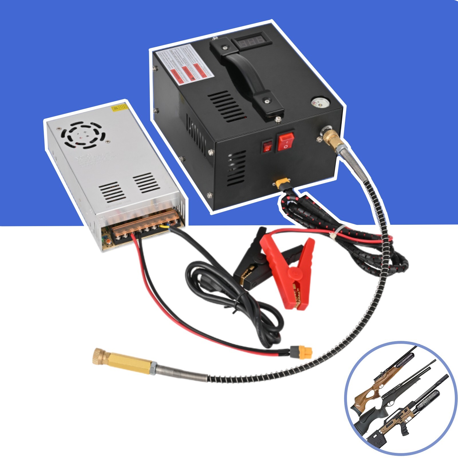 PCP Air Compressor w/Built-in Fan Manual-Stop 4500PSI/30MPa 