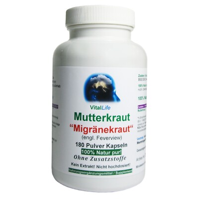 Mutterkraut Migränekraut 180 Kapseln Ohne Zusatzstoffe Natur Pur. 26307