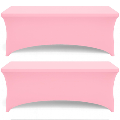 Pink Spandex Table Covers 6ft 2 Pack Elegant Durable Stretchy ...
