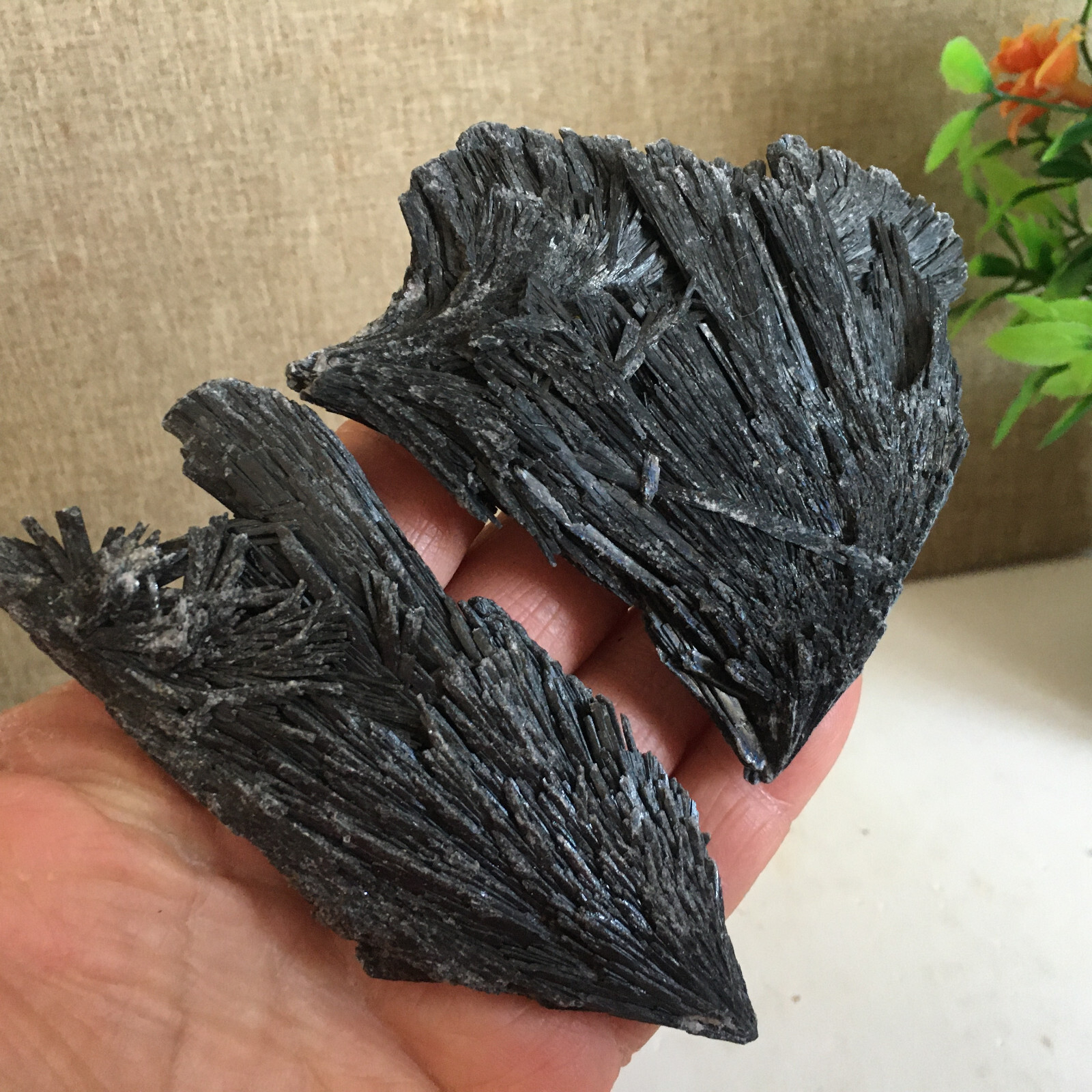 chourinn様 135g 2pcs natural black tourmaline rutilated uncut crystal