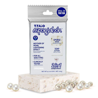 4 X T.TAIO Esponjabon Concha Nacar  Para todo tipo de piel