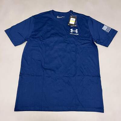 UNDER ARMOUR Freedom Flag T-Shirt Men's Navy Academy / Steel-408 Sz M 1370810 (N